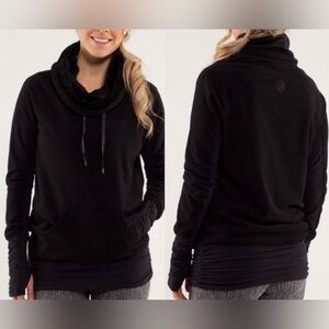 Lululemon Don't Hurry Be Happy Cowl Neck Pullover Black Women’s Size 6